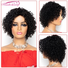 Tinashe Beauty Short Afro Kinky Curly Wavehuman Hair Wigs Brazilian Remy  Bob Wig For Black Wome Machine Made Wig Natural Color