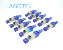 Tool-Free Shielded RJ45 Cat 7 / Cat6A Termination Plug Cat7 Plug / Cat7 Connector cat6A connectors  Modular 22/23/24AWG