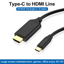 Type C to HDMI cable, USB C to HDMI cable converter, 1.8m 4K USB 3.1 30 / 60Hz HD expansion adapter for Macbook Samsung S10