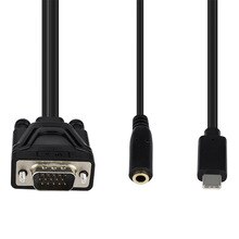 Type-C to VGA Adapter Cable Wire with 3.5mm Audio Female Port for PC Phone Cable USBC USB 3.1 to VGA Adapter for Macbook pro