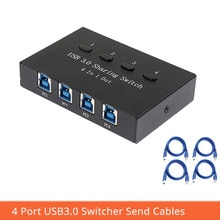 USB 3.0 Manuelle Sharing Switch  Adapter Switcher Iron Box four Computer Teilen 1 USB Gert Hub Drucker Scanner with cables