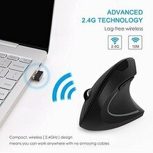 Vertical Mouse Rechargeable USB Wireless Mouse 2.4GHz Gaming Mouse 3 Adjustable DPI Ergonomic Computer Mice for Office Laptop PC