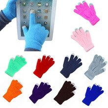 Winter mittens Gloves Soft Men Women Touch Screen Gloves Texting Cap Active Smart Phone Knit Wrist Long Gloves Handschoenen Red