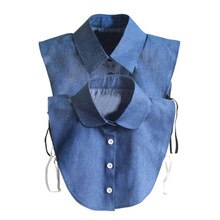 Women Fashion Detachable Collars Blue Fake Lapel Collar Clothes Accessories Detachable Shirts False Collar