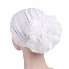 Women Stretch Solid Flower Elastic Turban Hat Chemo Beanie Head Scarf Wrap Cap Headwear For Cancer Patient Hair Loss Accessories