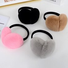 Women Winter Earmuffs Real Rabbit Fur Warm Earmuffs Lovely Earlap Russian Ladies Genuine Fur Plush Ear Muff Natural Fur
