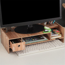 Wooden Office Table Storage Rack Desk Keyboard Organizer Stationery Holder Computer Accessories Home Office Desktop Storage Box