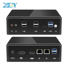 XCY Mini Pc Intel Core i7 10510U Linux Thin Client Micro Desktop Computers Best Industrial Komputer Win 10 Minipc 2 Lan Port 4K
