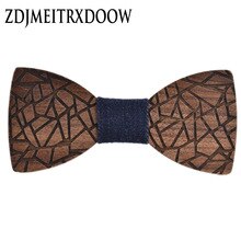 ZDJMEITRXDOOW 2018 New design Wood Bow Ties for Mens Wedding fissur Wooden Bow Tie Butterfly Shape Bowknots Gravatas Slim Cravat