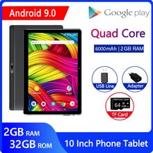 ZONKO 10 inch Tablet 3G Phone Call Tablet PC Android 9.0 Tablets WiFi GPS Netflix Youtube HD WebCam Pad 2GB RAM 32GB ROM