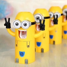 Creative Cartoon Yellow Toothbrush Holder Mug Children Small Yellow Wash Set Automatic Toothpaste