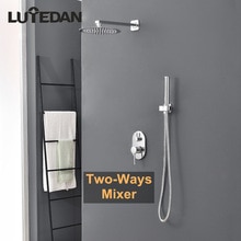 Lutedan Matte Black 2-Way Shower Faucet Set Wall Mount Rainfall Shower Mixer Tap Bathtub Shower Mixer torneira do chuveiro